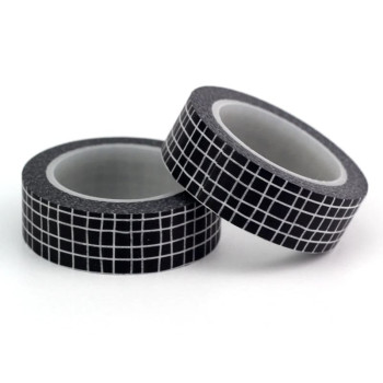 washi tapes negro rejilla