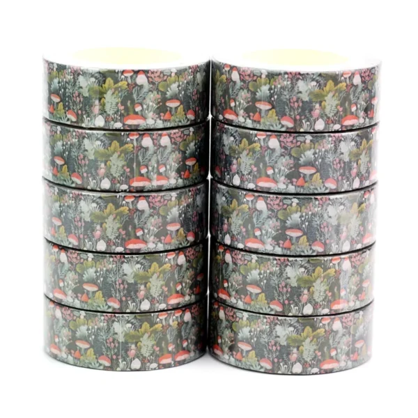 Washi tapes bosque oscuro con setas