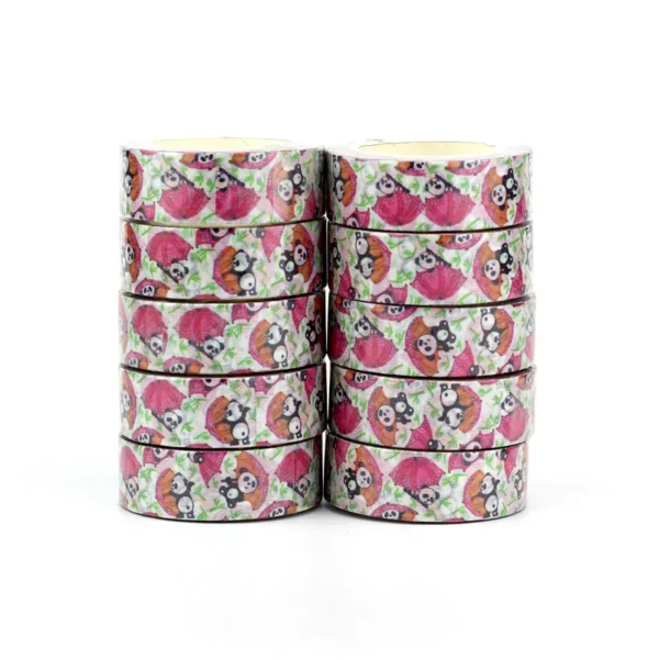 Washi Tapes Panda Paraguas Rosa